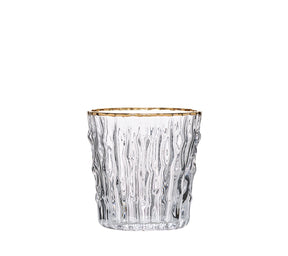 Bamboo Tumbler in Clear & Gold, Set of 4