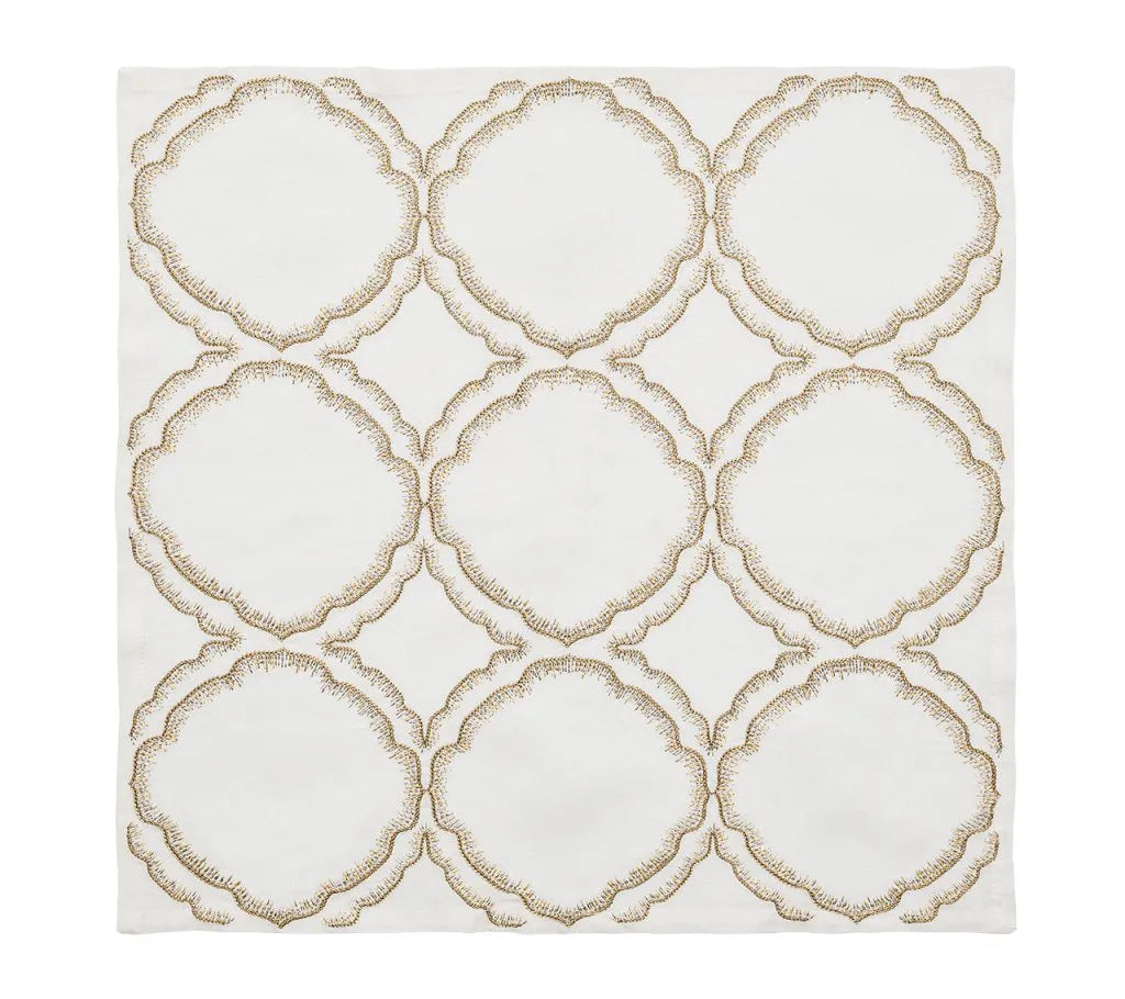 Daydream Napkin in White, Gold & Silver, Set of 4