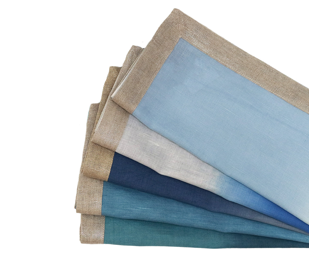 Dip Dye Napkins in Blues, Set of 4