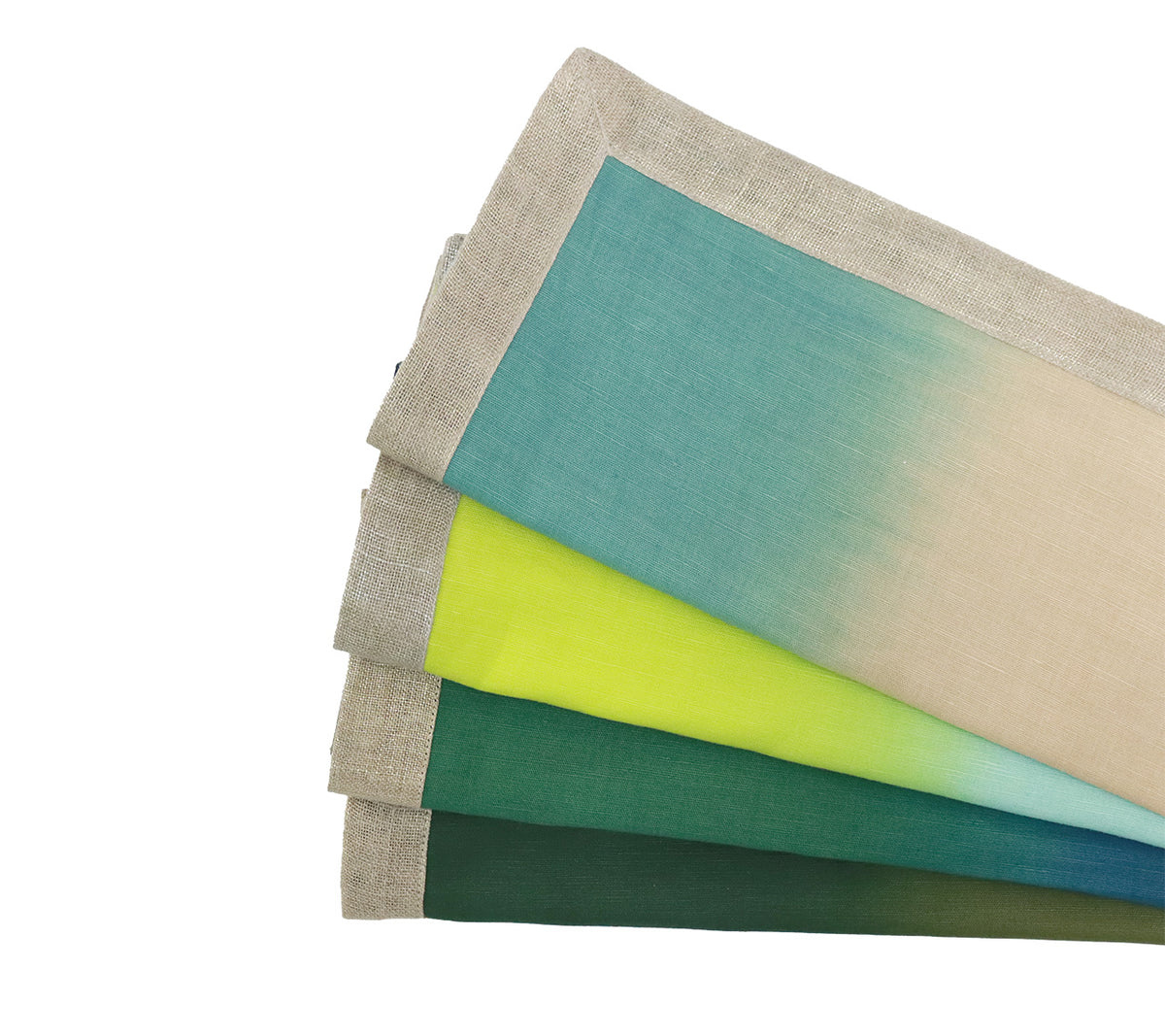 Dip Dye Napkins in Greens, Set of 4