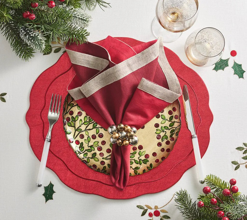 Dip Dye Napkin in Red & Burgundy, Set of 4