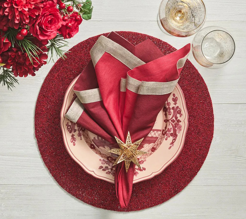 Dip Dye Napkin in Red & Burgundy, Set of 4