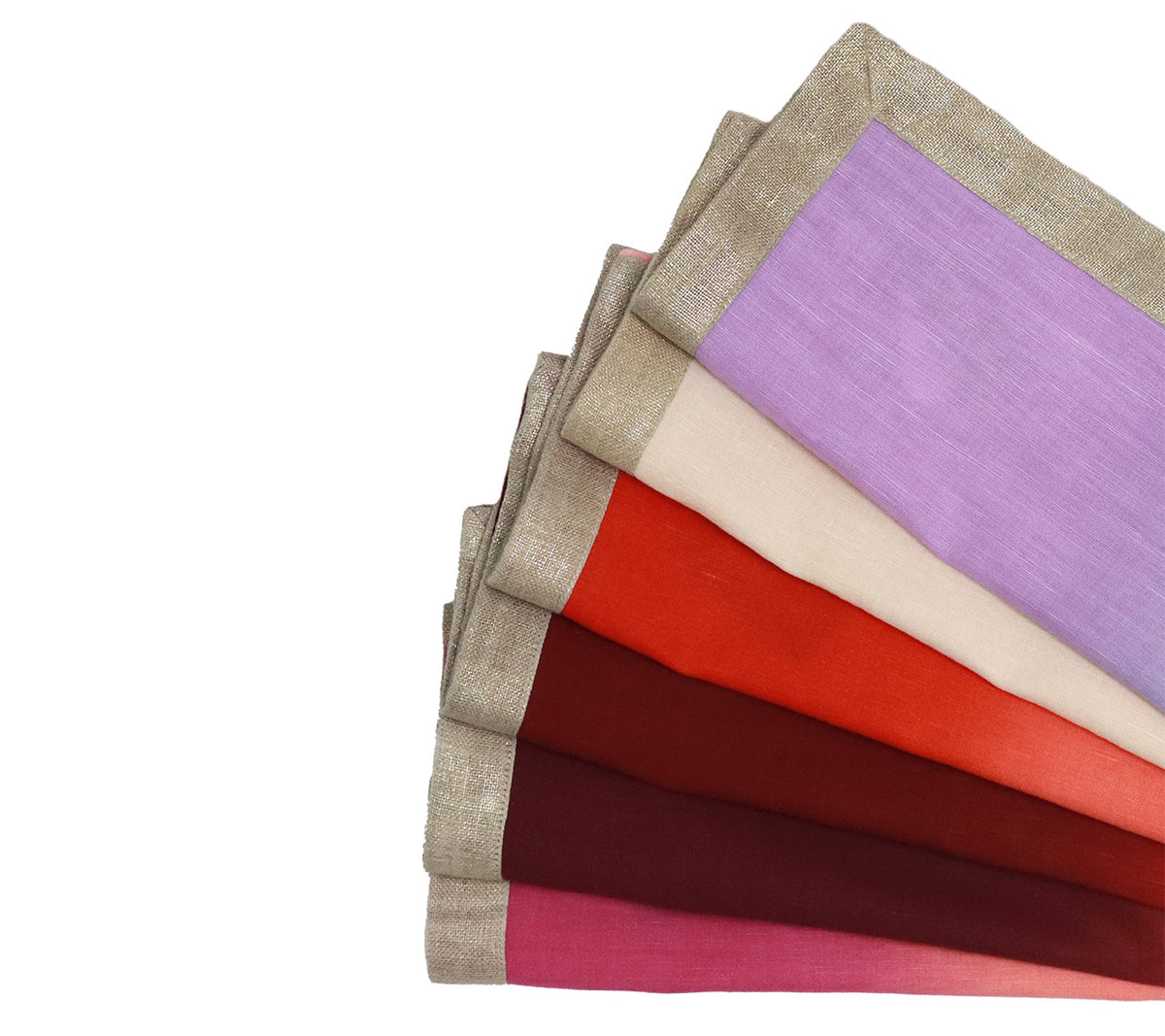 Dip Dye Napkins in Warm Tones, Set of 4