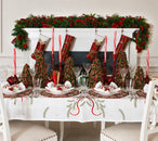 Merry and Bright Tablecloth in White, Red & Green