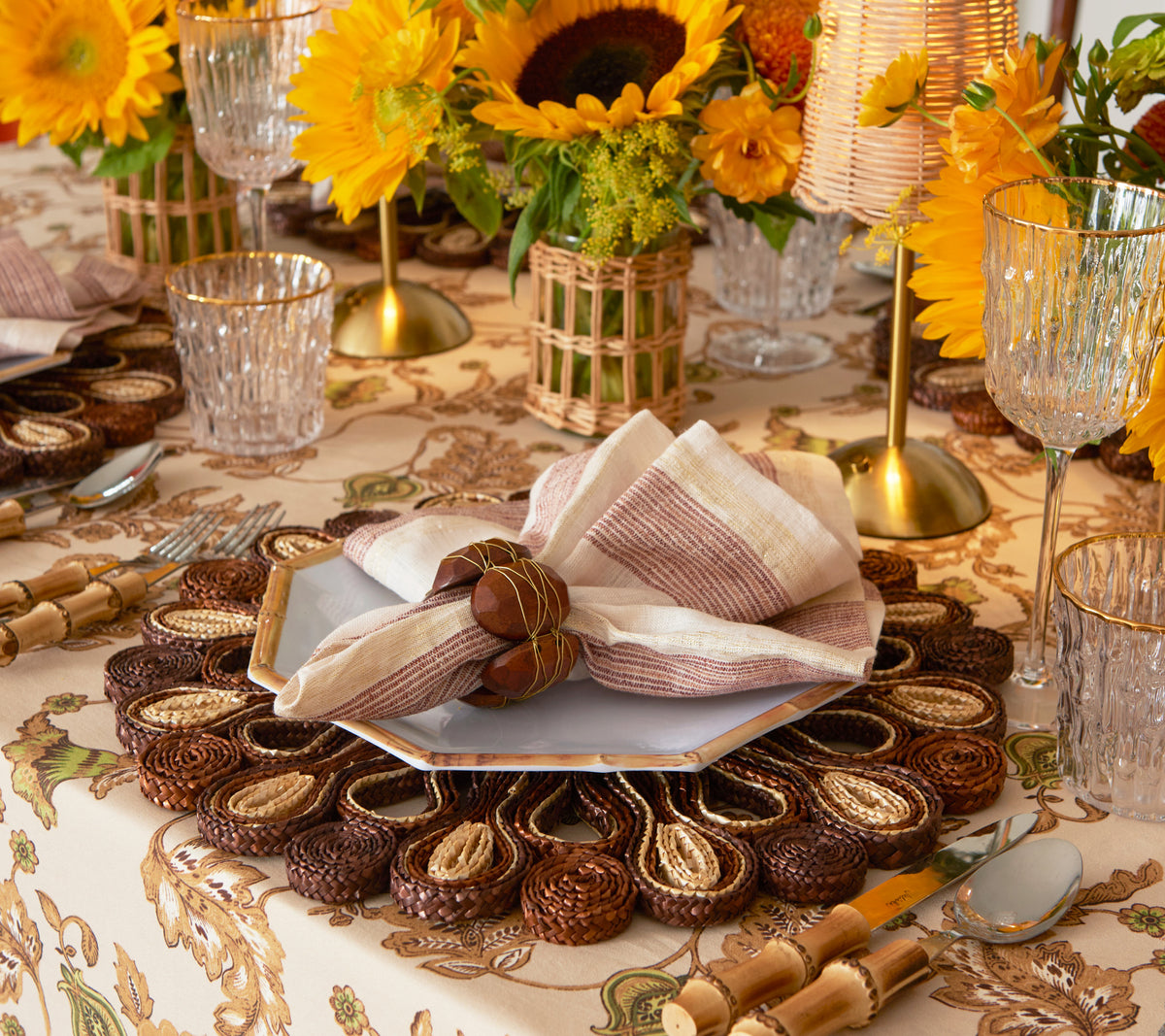 Marisol Placemat in Brown & Natural, Set of 4