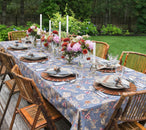 Paisley Vine Tablecloth in Blue & Gray 54x126"