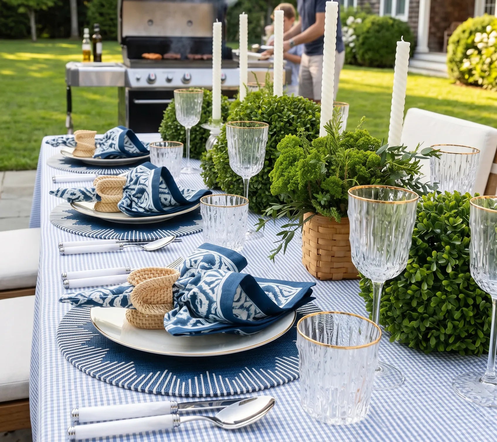 Dream Weaver Placemat in Navy & White, Set of 4