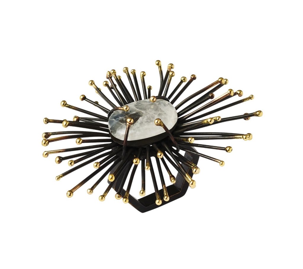 Flare Napkin Ring Gold & Black Set 4