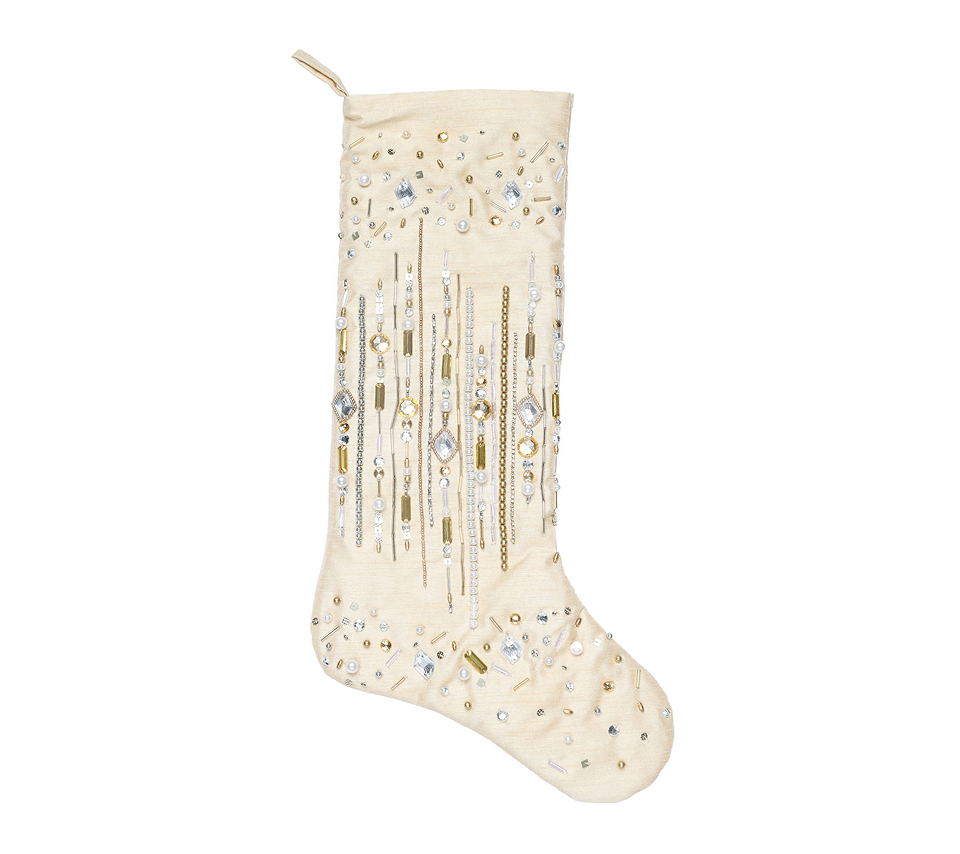 Sample: Gilded Pearl Stocking in Gold & Crystal