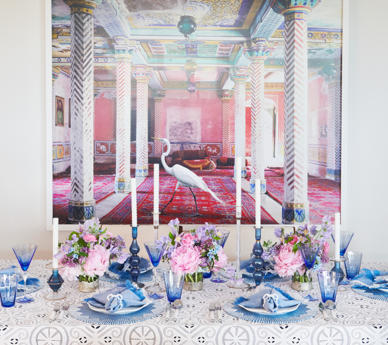 Ripple Candle Holder in Blue