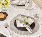 Bonton Napkin Ring in Gray & Gold, Set of 4
