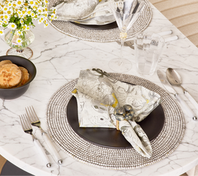 Giverny Napkin in Natural & Gray, Set of 4