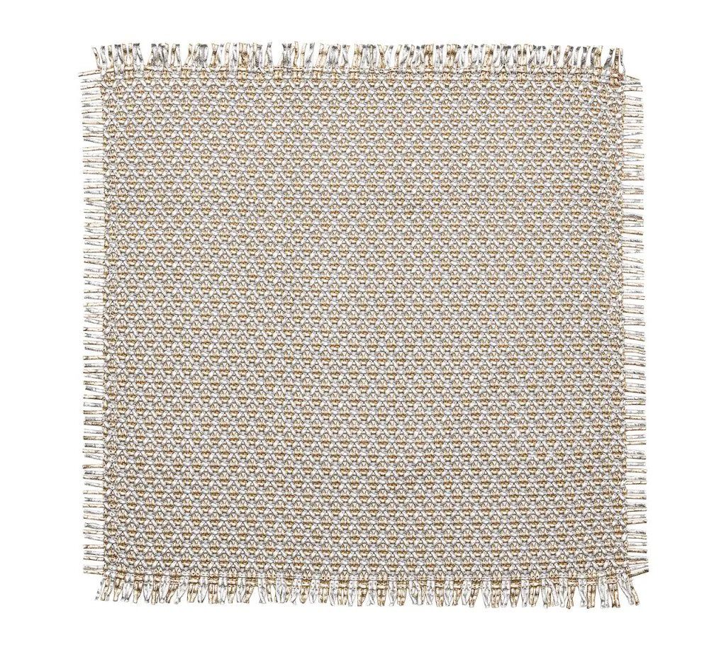 Fringe Placemat in Gold & Silver, Set of 4