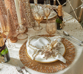 Ray Placemat in Gold & Crystal, Set of 2