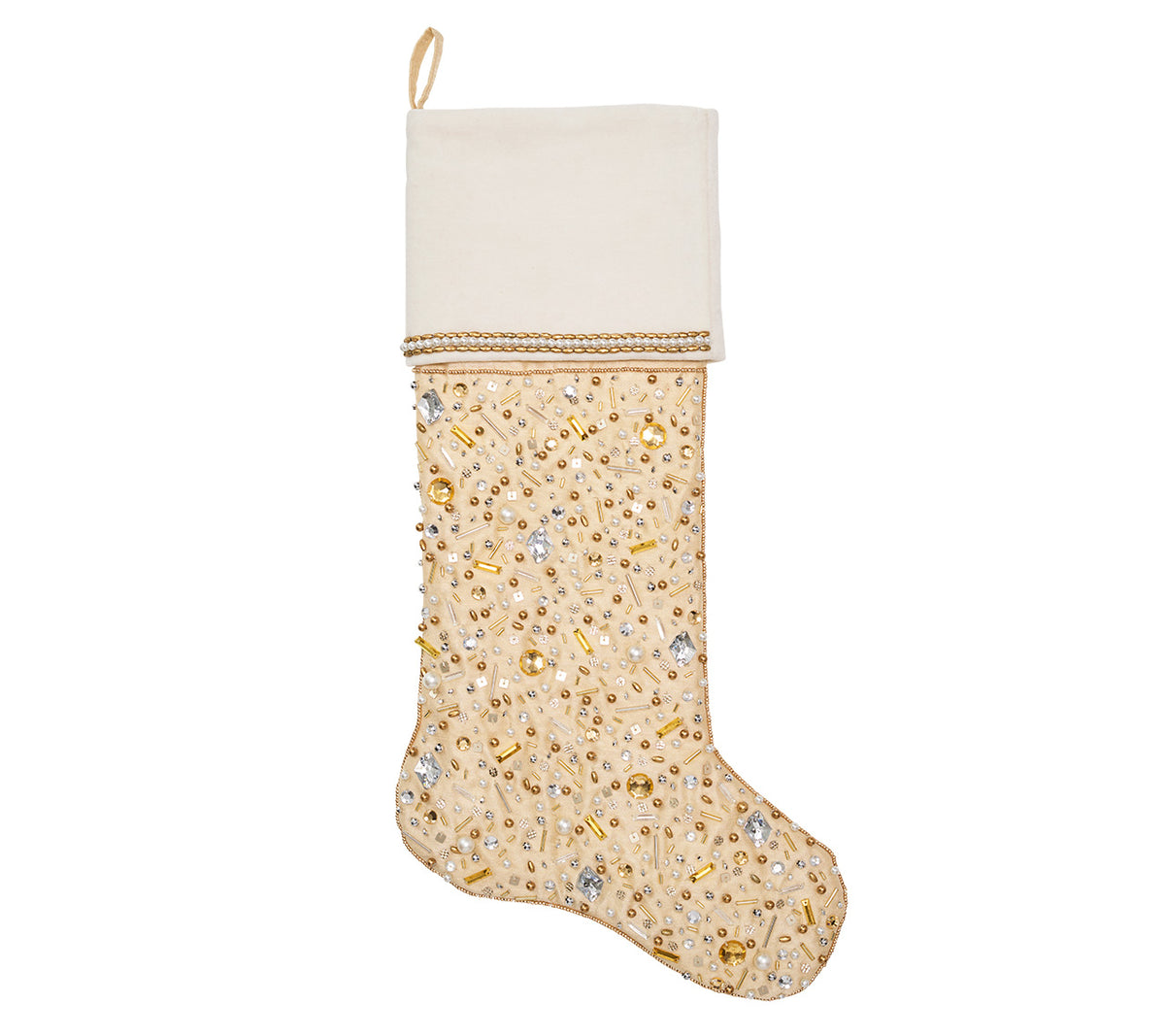 Sample: Gilded Spray Stocking in Gold & Crystal