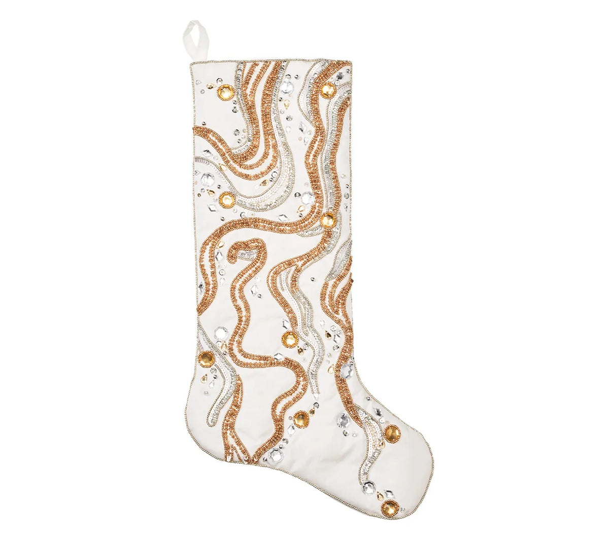 Tinsel Stocking in Gold & Silver