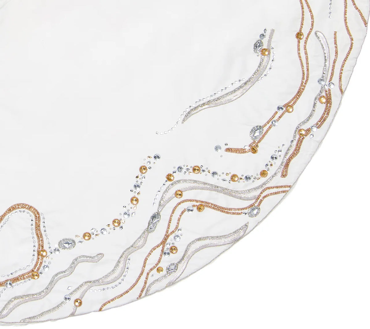 Gilt Wave Tree Skirt in Gold & Silver