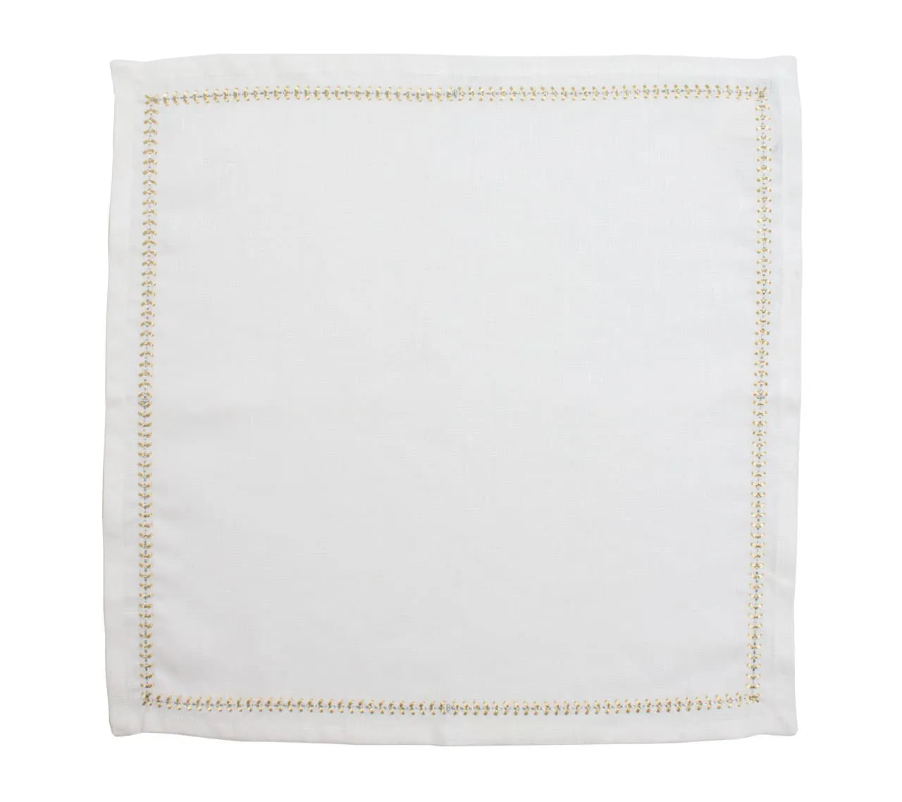 Herringbone Napkin in White, Gold & Silver, Set of 4