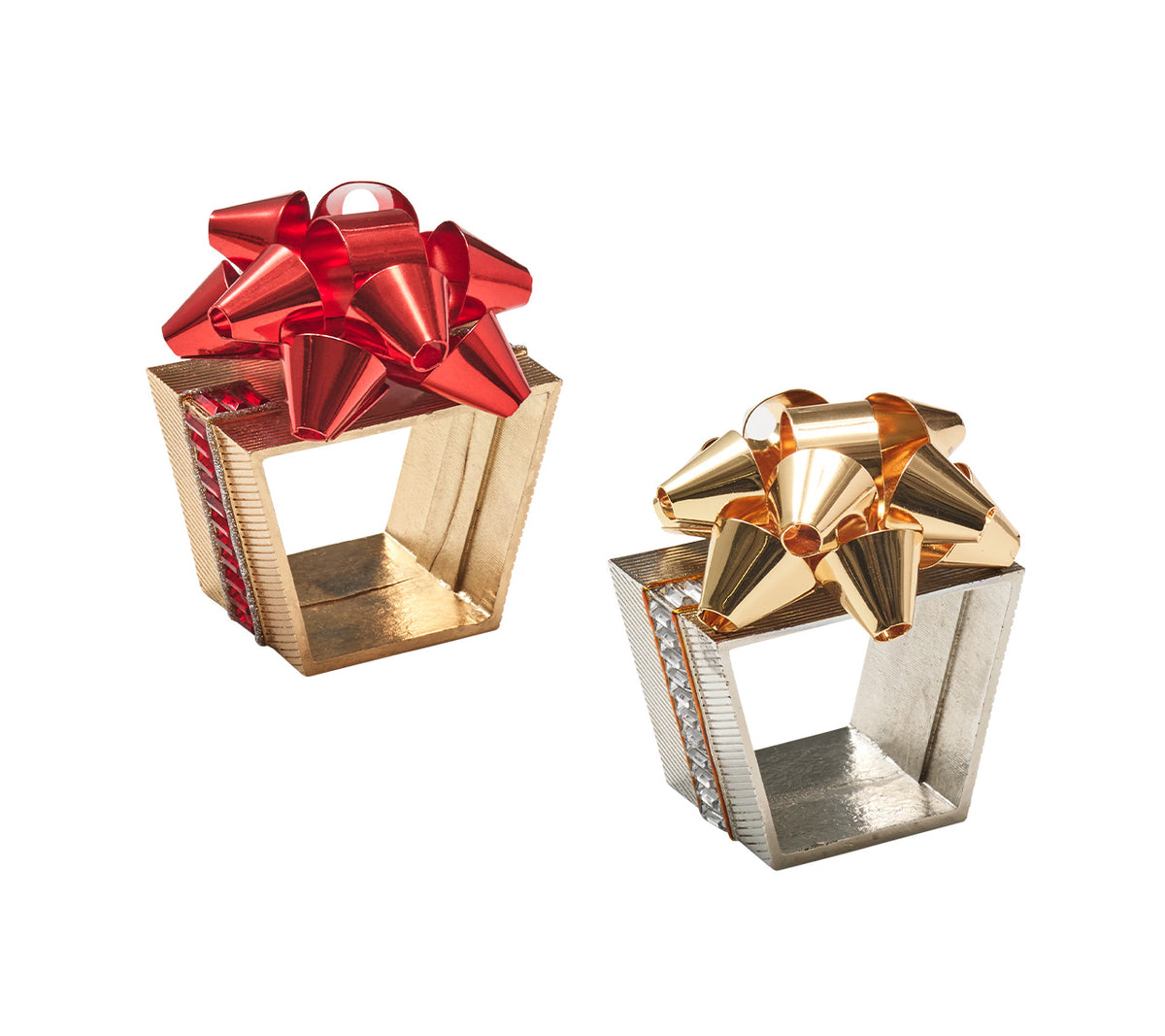 Holiday Bow Napkin Rings, Set of 4 in a Gift Box