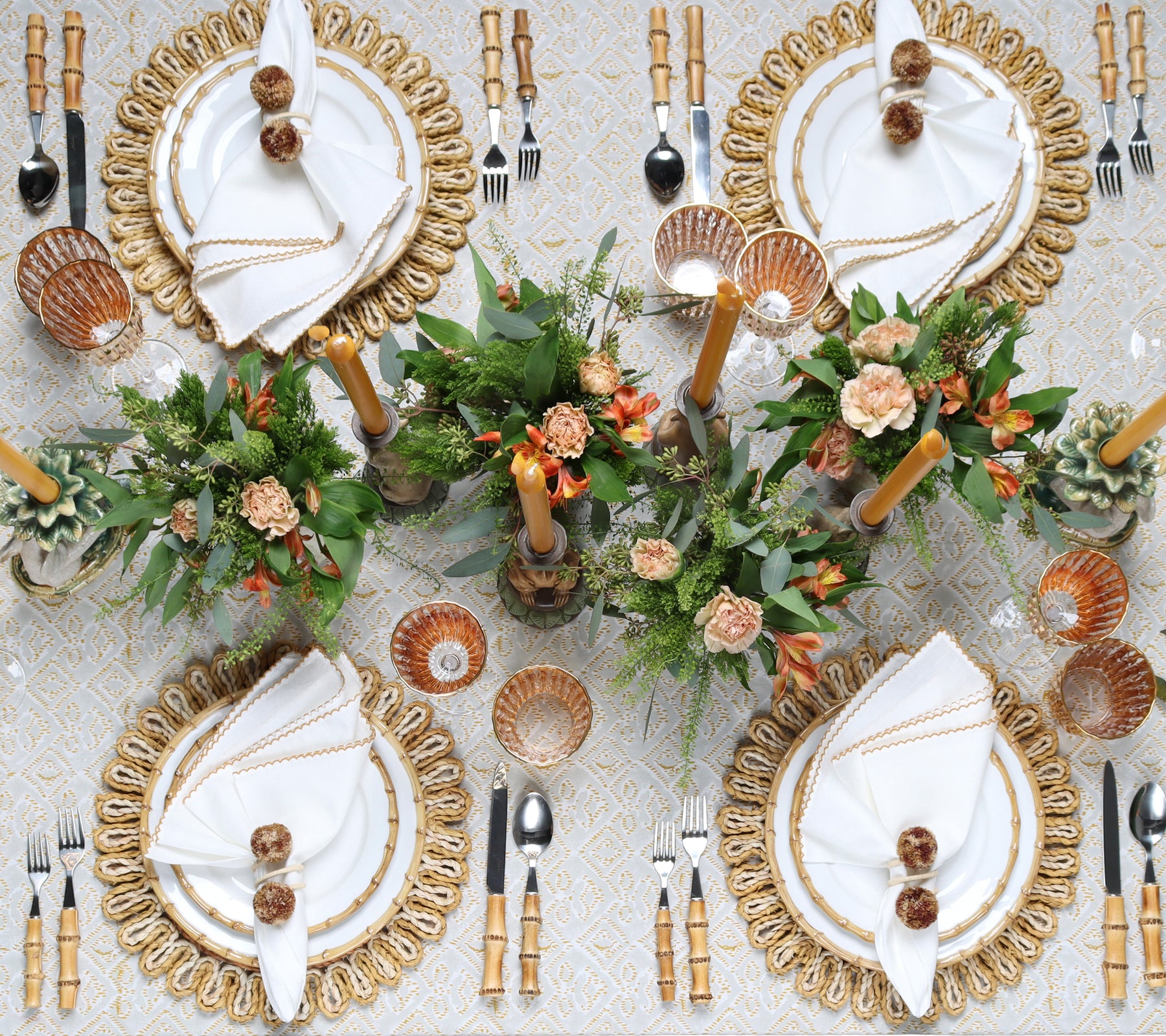 Alfresco Tablecloth in Natural & Gray