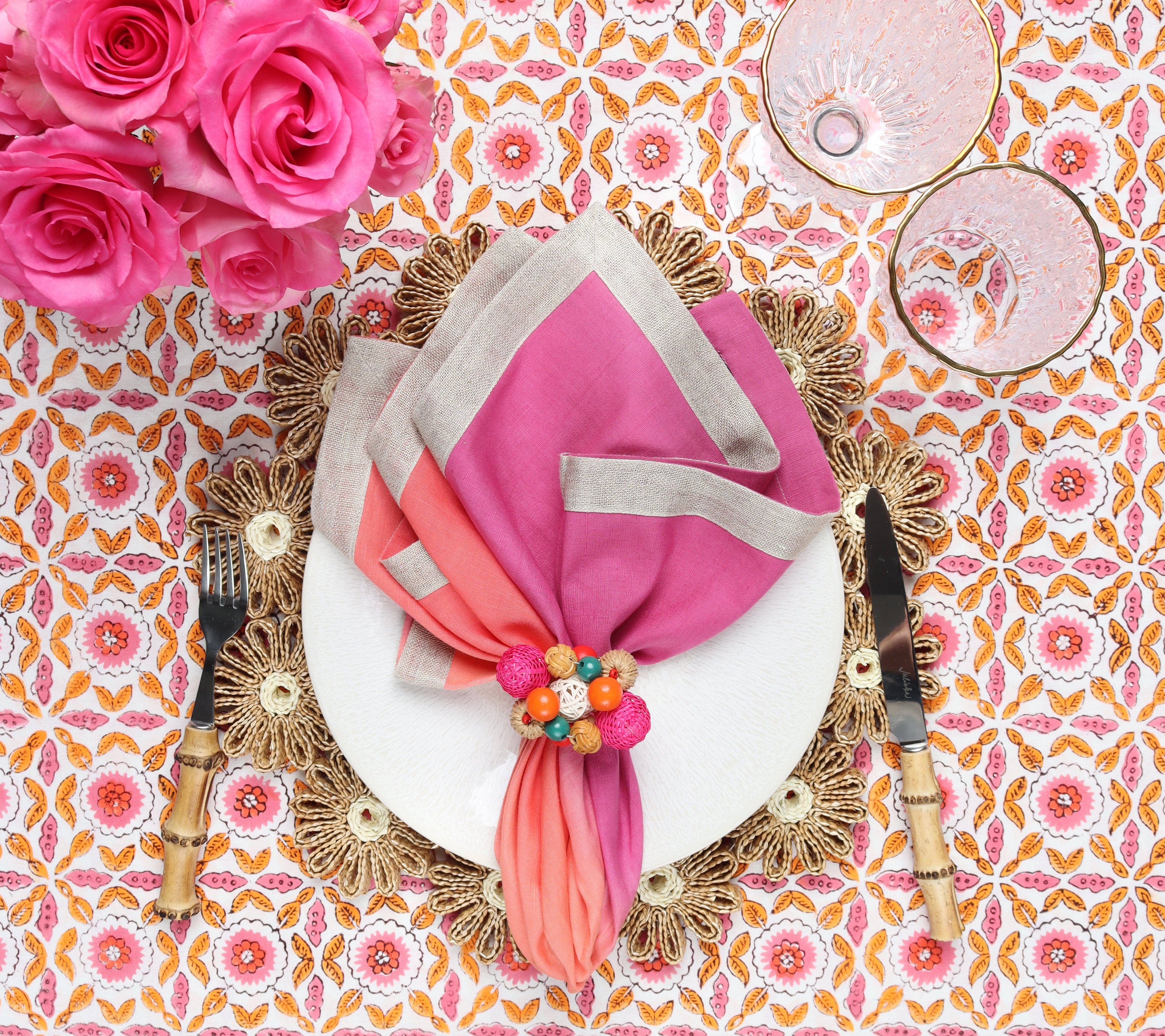 Daisy Placemat in Natural & Ivory, Set of 4