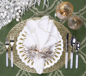Kim Seybert Luxury Daydream Tablecloth in Olive