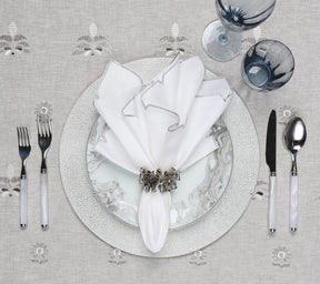 Kim Seybert Luxury Lima Tablecloth in Gray & Silver