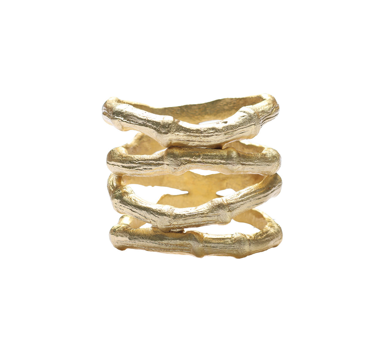 Bamboo Napkin Ring in Gold, Set of 4
