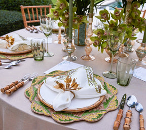 Kim Seybert, Inc.Winding Vines Napkin in White & Green, Set of 4Napkins