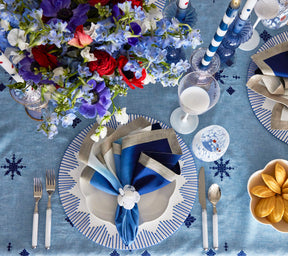 Kim Seybert Luxury Dream Weaver Placemat in White & Blue