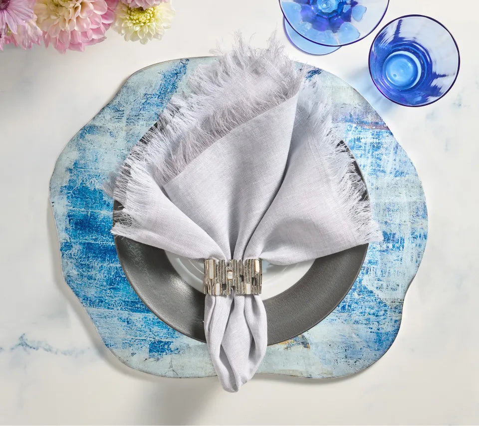 Lazul Placemat in Blue & Gray, Set of 4
