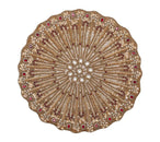 Lumiere Placemat in Champagne, Crystal & Red, Set of 2 in a Gift Box