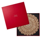 Lumiere Placemat in Champagne, Crystal & Red, Set of 2 in a Gift Box