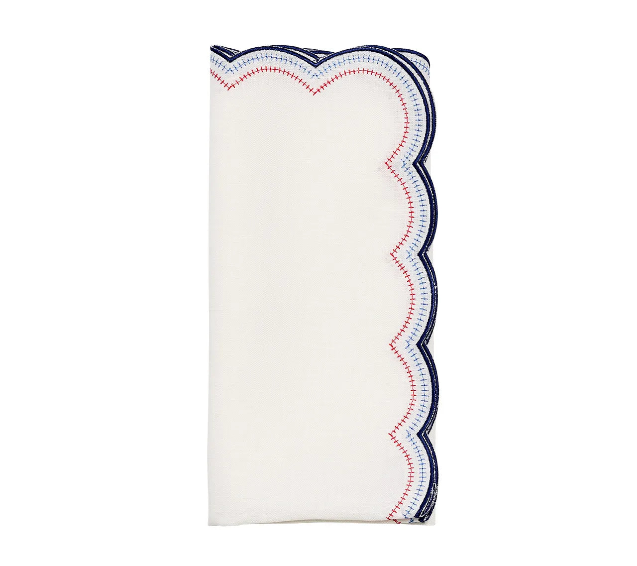Lune Napkin in White, Red & Blue, Set of 4