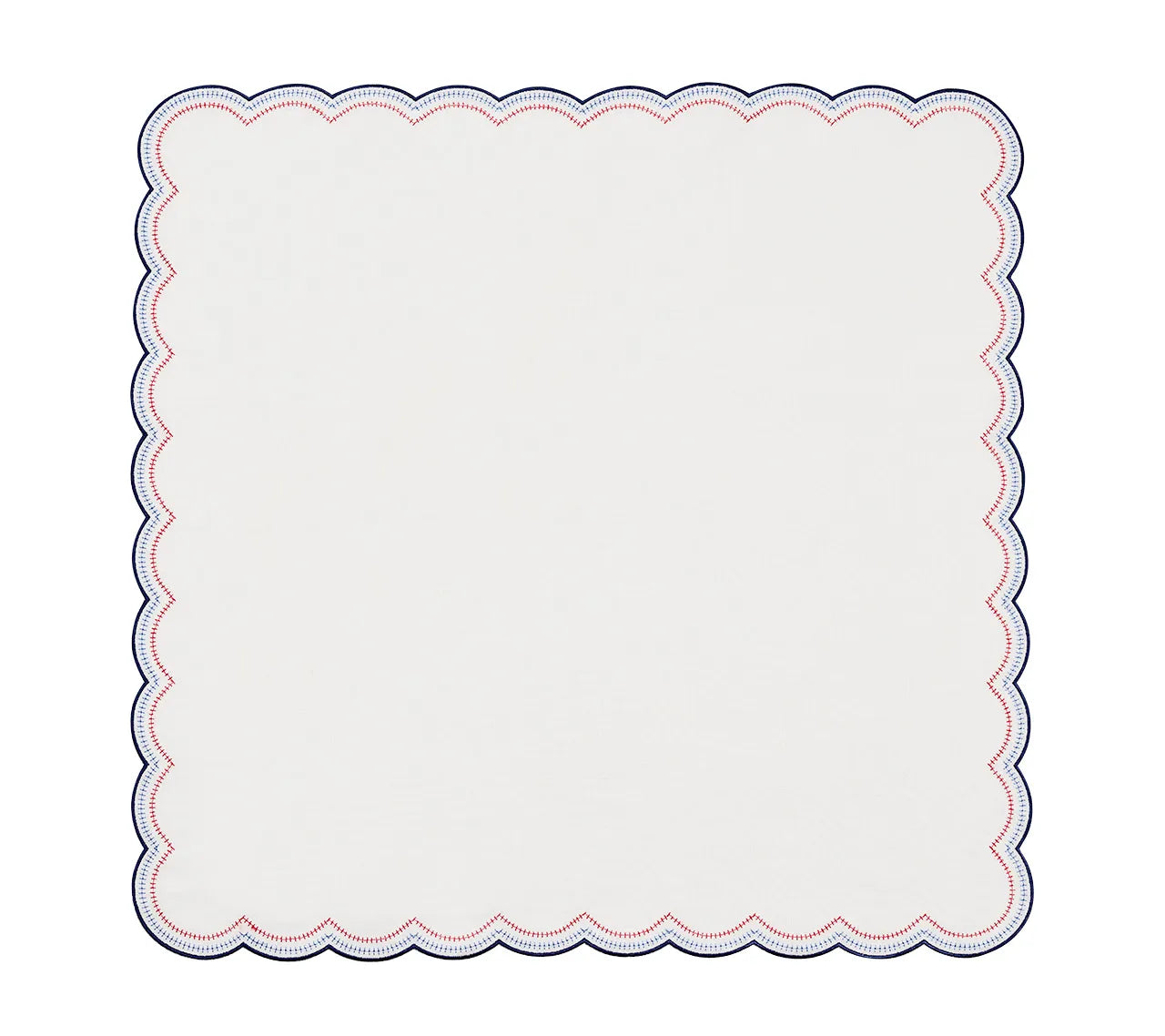 Lune Napkin in White, Red & Blue, Set of 4