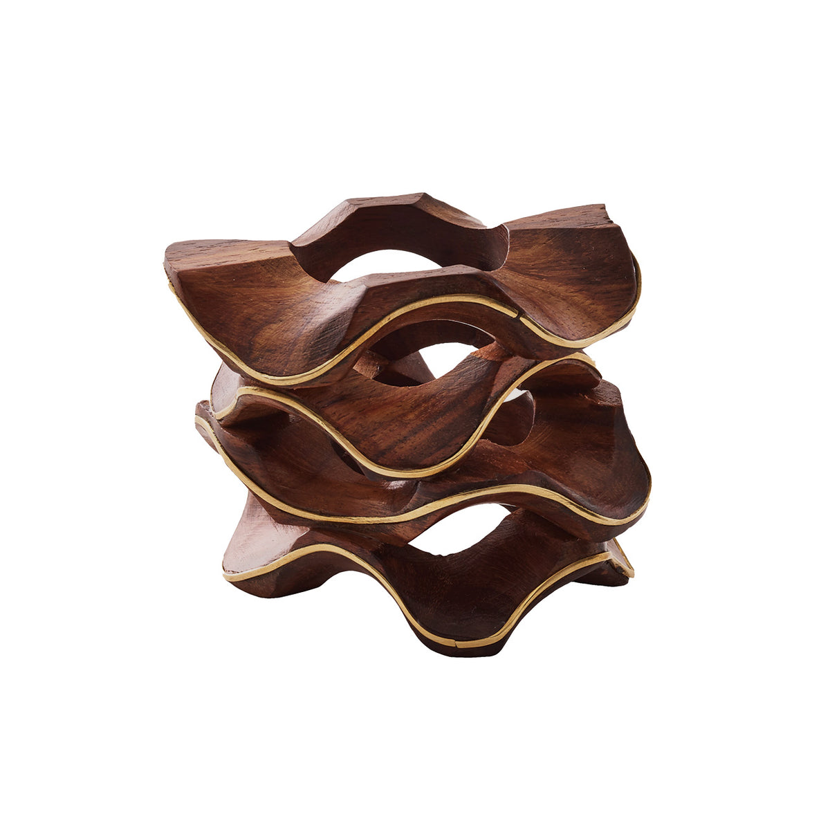 Kim Seybert Luxury Pavilion Napkin Ring in Brown & Gold
