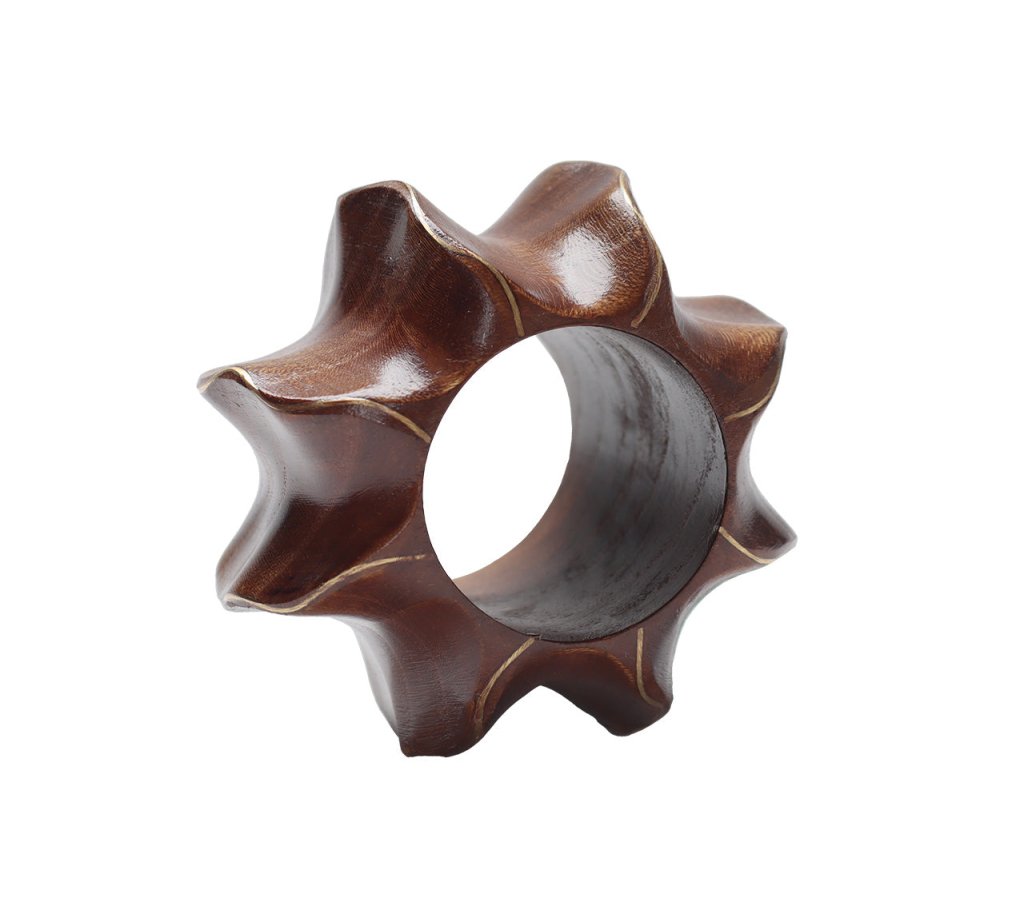 Kim Seybert, Inc.Twist Napkin Ring in Brown & Gold, Set of 4Napkin Rings