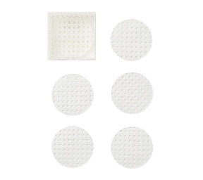 Kim Seybert, Inc.Reed Coasters in White, Set of 6 in a CaddyDrink Coasters