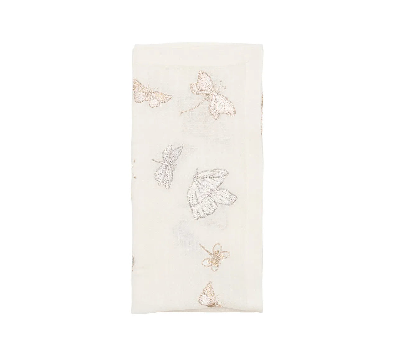 Monarch Garden Napkin in White & Iridescent, Set of 4