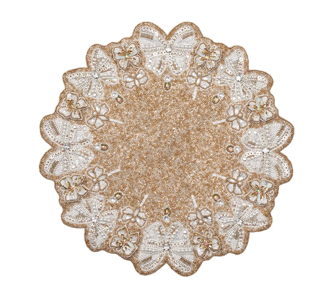 Monarch Placemat in Champagne & Crystal, Set of 2