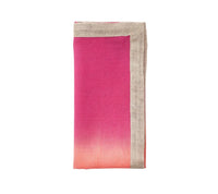 Dip Dye Napkin in Fuchsia and Orange, Set of 4