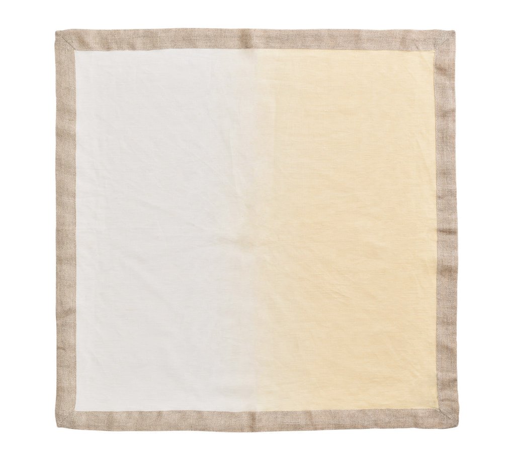 Sample: Dip Dye Napkin in White & Beige