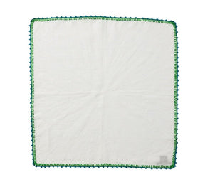 Kim Seybert, Inc.Knotted Edge Napkin in White, Turquoise & Green, Set of 4Napkins
