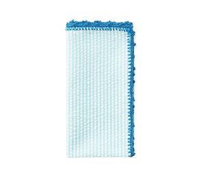 Kim Seybert, Inc.Seersucker Napkin in Seafoam & Blue, Set of 4Napkins