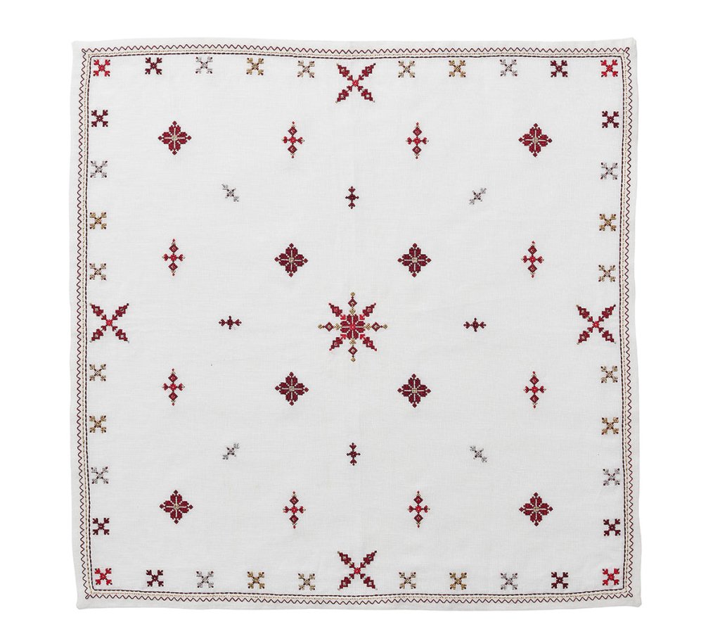 Kim Seybert, Inc.Fez Napkin in White, Red & Gold, Set of 4