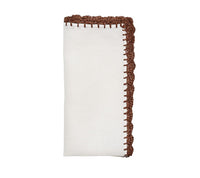 Kim Seybert, Inc.Shell Edge Napkin in White & Brown, Set of 4Napkins