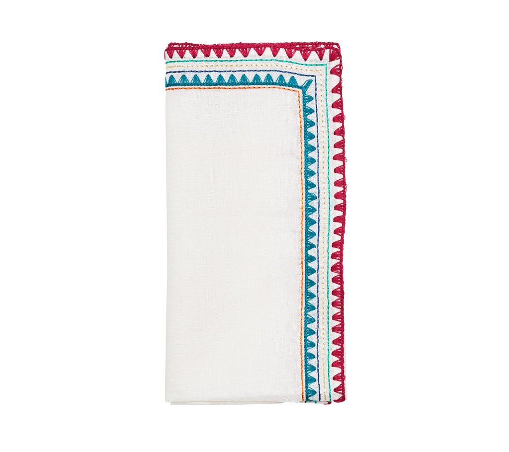 Kim Seybert, Inc.Frolic Napkin in White & Multi, Set of 4Napkins