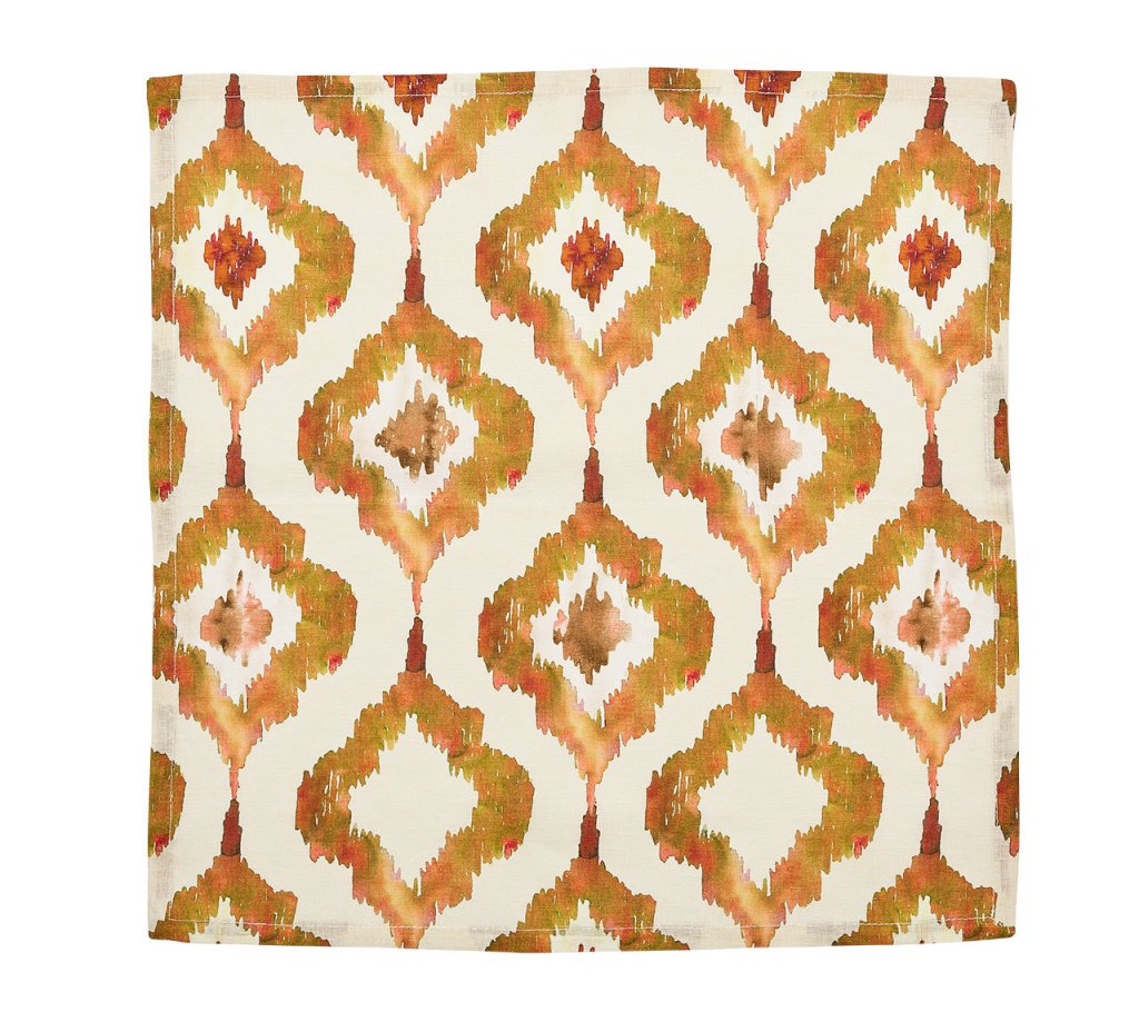 Sample: Watercolor Ikat Napkin in Rust