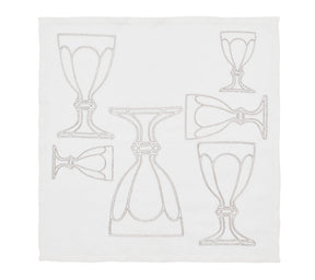 Kim Seybert, Inc.Harcourt Napkin in White & Silver, Set of 4 in a Gift BoxNapkins