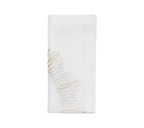 Kim Seybert, Inc.Massena Napkin in White, Gold & Silver, Set of 4 in a Gift BoxNapkins